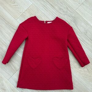 Cat & Jack Quilted Heart Pocket Dress in Red